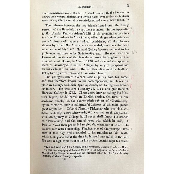 Life Of Josiah Quincy 1868 Victorian Edmund Quincy HC 1st Edition 2nd Print WHBS - Picture 6 of 8